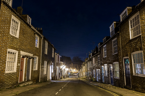 Sun Street At Night Lewes