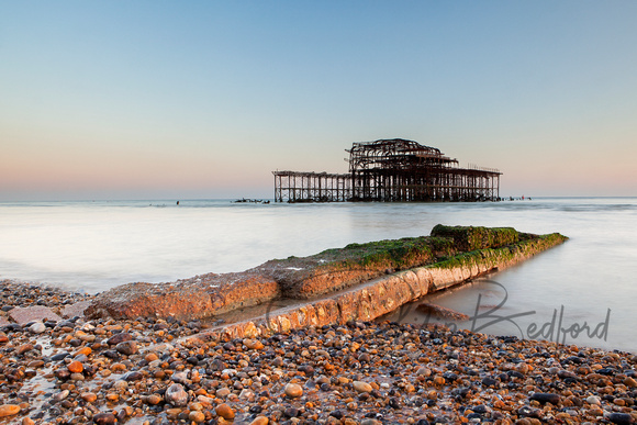 Groyne in front of the West Pier at low tide