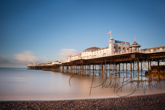 Brighton Pier at dawn on a sunny day